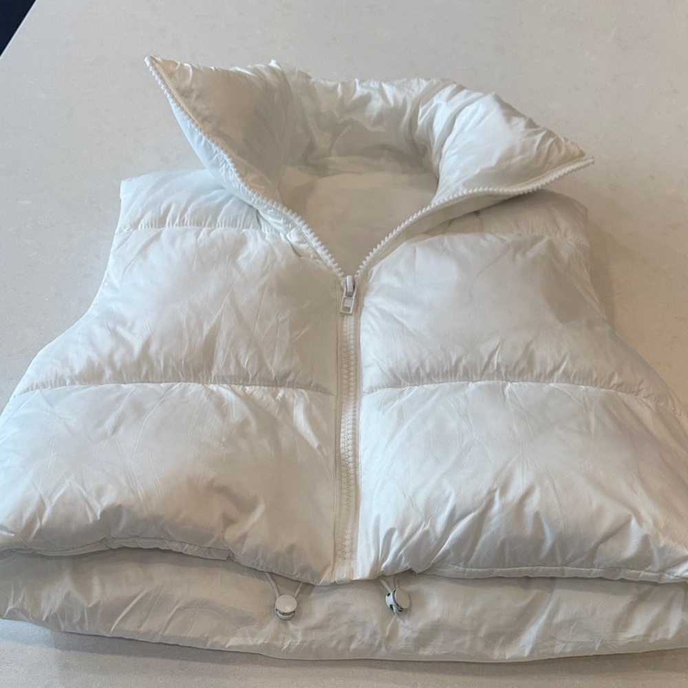 Women's White Puffer Vest
